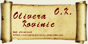 Olivera Kovinić vizit kartica